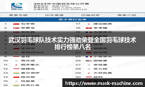 武汉羽毛球队技术实力强劲荣登全国羽毛球技术排行榜第八名